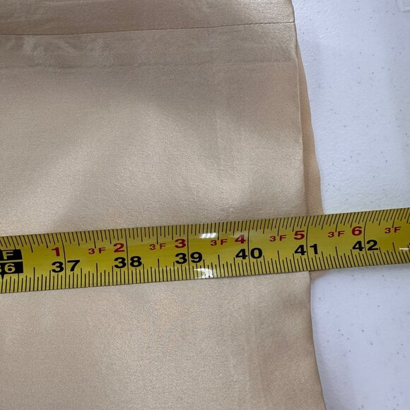 Talbots Womens Champagne Silk Sleeveless Midi Dress Size 14 Beige Y2K Fairy Read - Picture 4 of 14